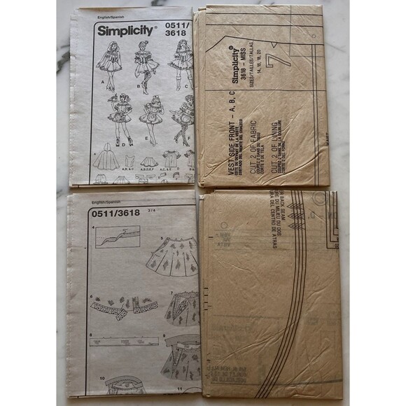 Simplicity Pattern 0511 Womens Halloween Costumes Sz 14-16-18-20 Sexy Maid Nurse - Picture 3 of 3